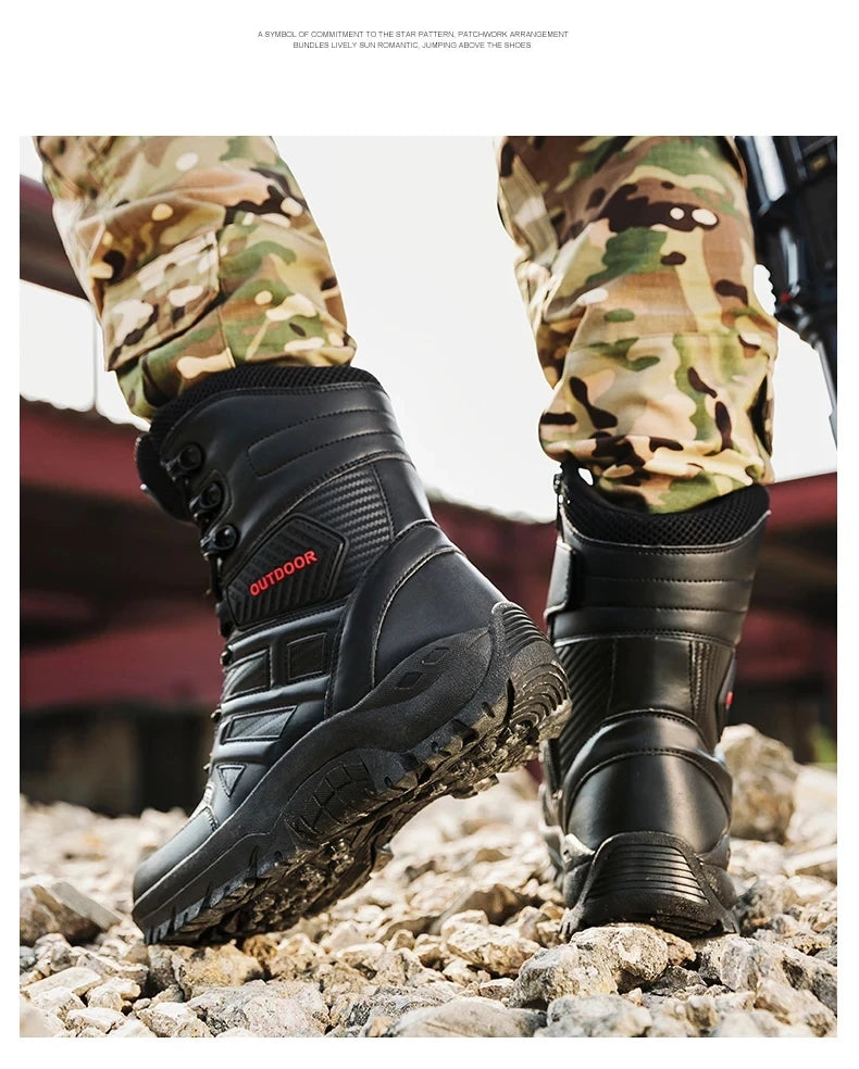 Hochwertige Leder-Combat-Stiefel für Männer