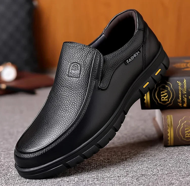 Klassische Leder Herren Slipper