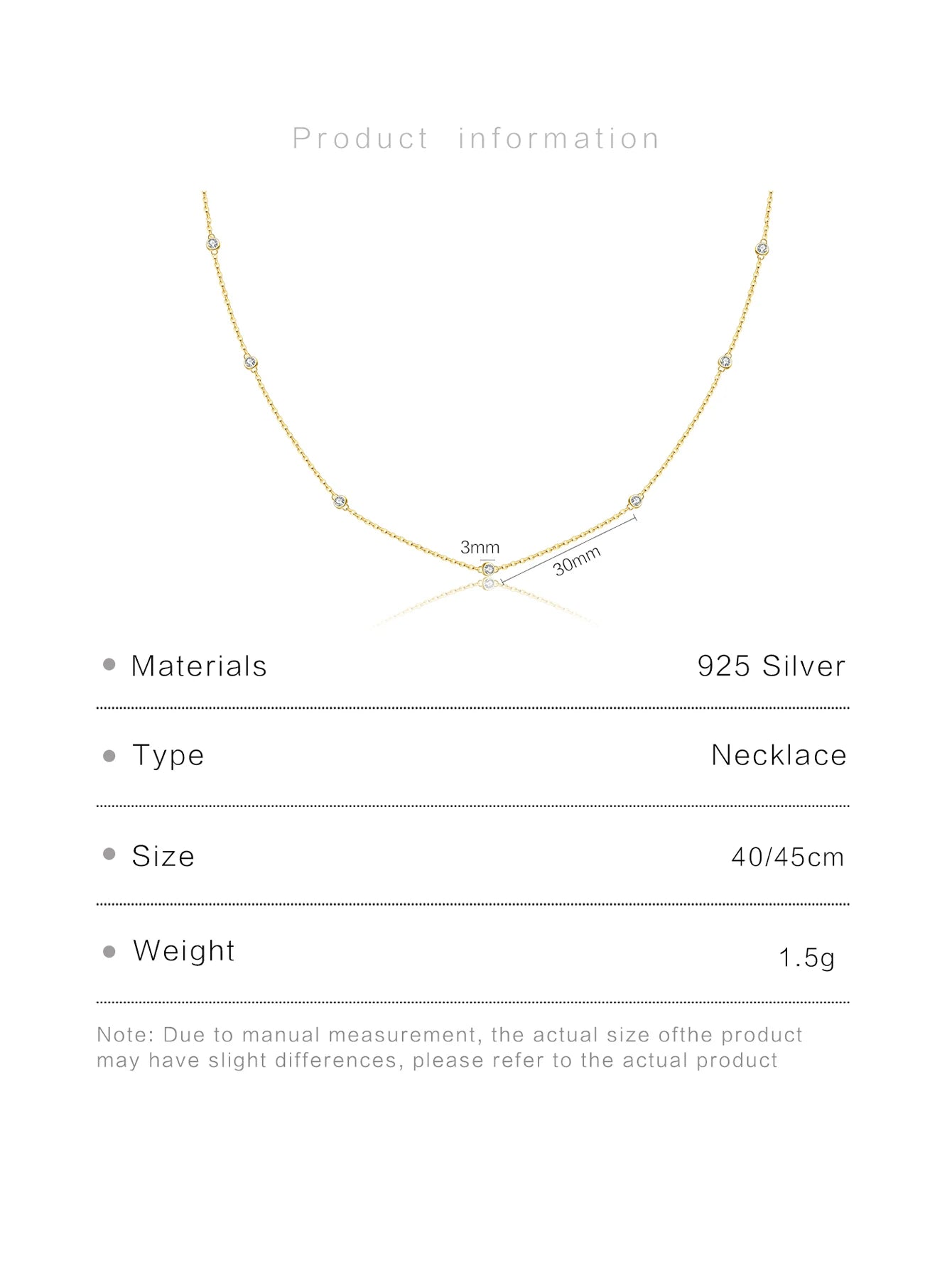 DPLAOPA 925 Sterling Silber zierliche Zirkon CZ Charm Halsband Halskette lange Kette Luxus edlen Schmuck 2022 Hochzeit Kristall Juwelen