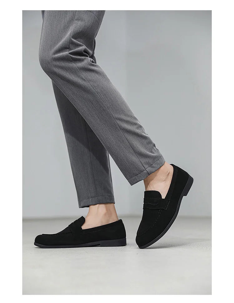 Herbst Wildleder Loafer Mann Große Größe 45 Komfort Slip-on Casual Schuhe Männer Wohnungen Retro Braun Mokassins Für Männer zapatos de hombre