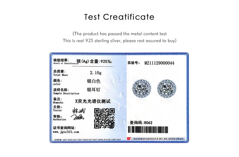 Modian Ohrstecker aus echtem 925er-Sterlingsilber, luxuriös, schlicht, Zirkonia, für Damen, rund, CZ, Hochzeit, Statement-Schmuck, Geschenke