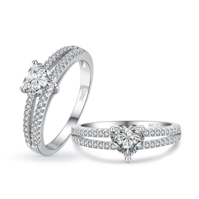 925er Silber Herz-CZ Ring für Frauen