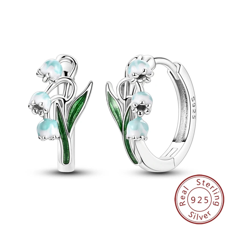 2025 neue 925 Sterling Silber Creolen Blumen Zirkon Tropfen Ohrringe Stud Für Frau Feine Geburtstag Hochzeit Schmuck Geschenke