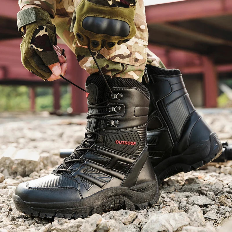 Hochwertige Leder-Combat-Stiefel für Männer