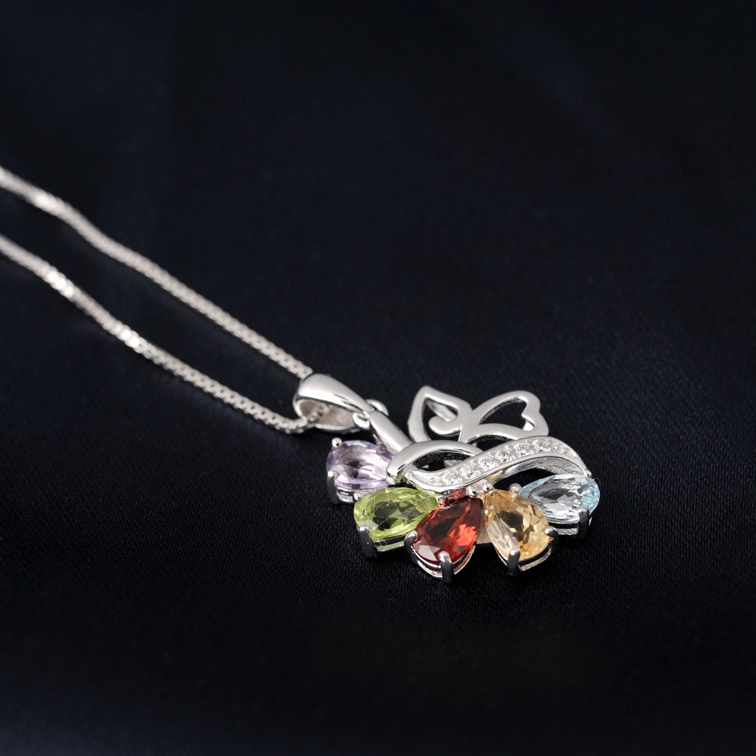 Potiy 925 Sterling Silber Edelstein Schmuckset