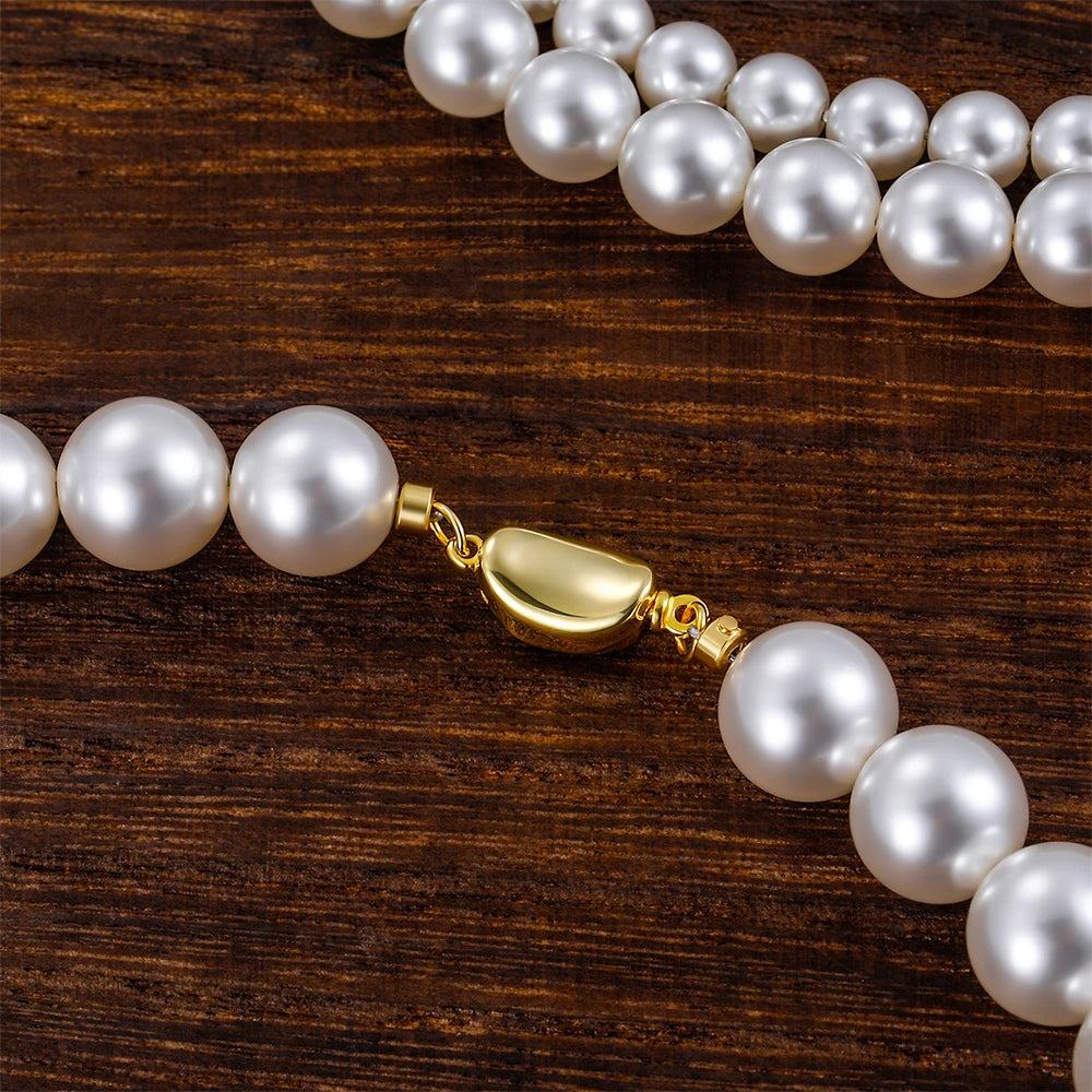 Trumium Vintage Elegante 6/8/10mm Weiße Perle Kette Choker Halskette für Frauen Hochzeit Party Mode Einfache schmuck Giris Geschenk