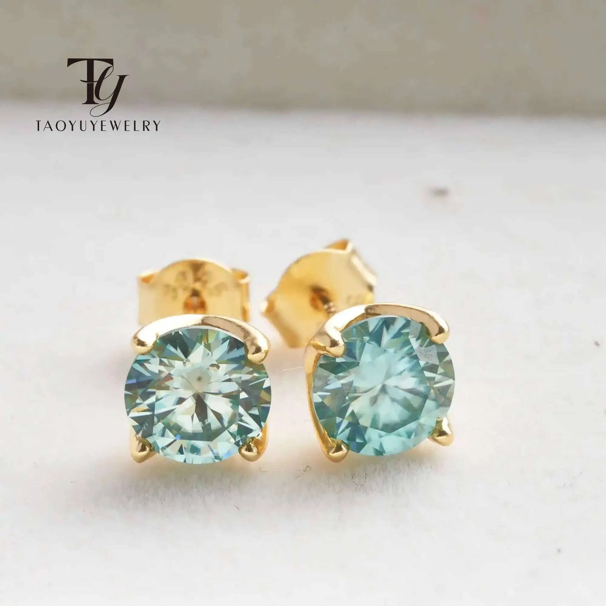 Vvs d Farbe Moissan ite Ohrring Sterling versilbert 18 Karat Gold Ohr stecker für Frauen Hochzeit mit schwarzen Karte Diamant Test