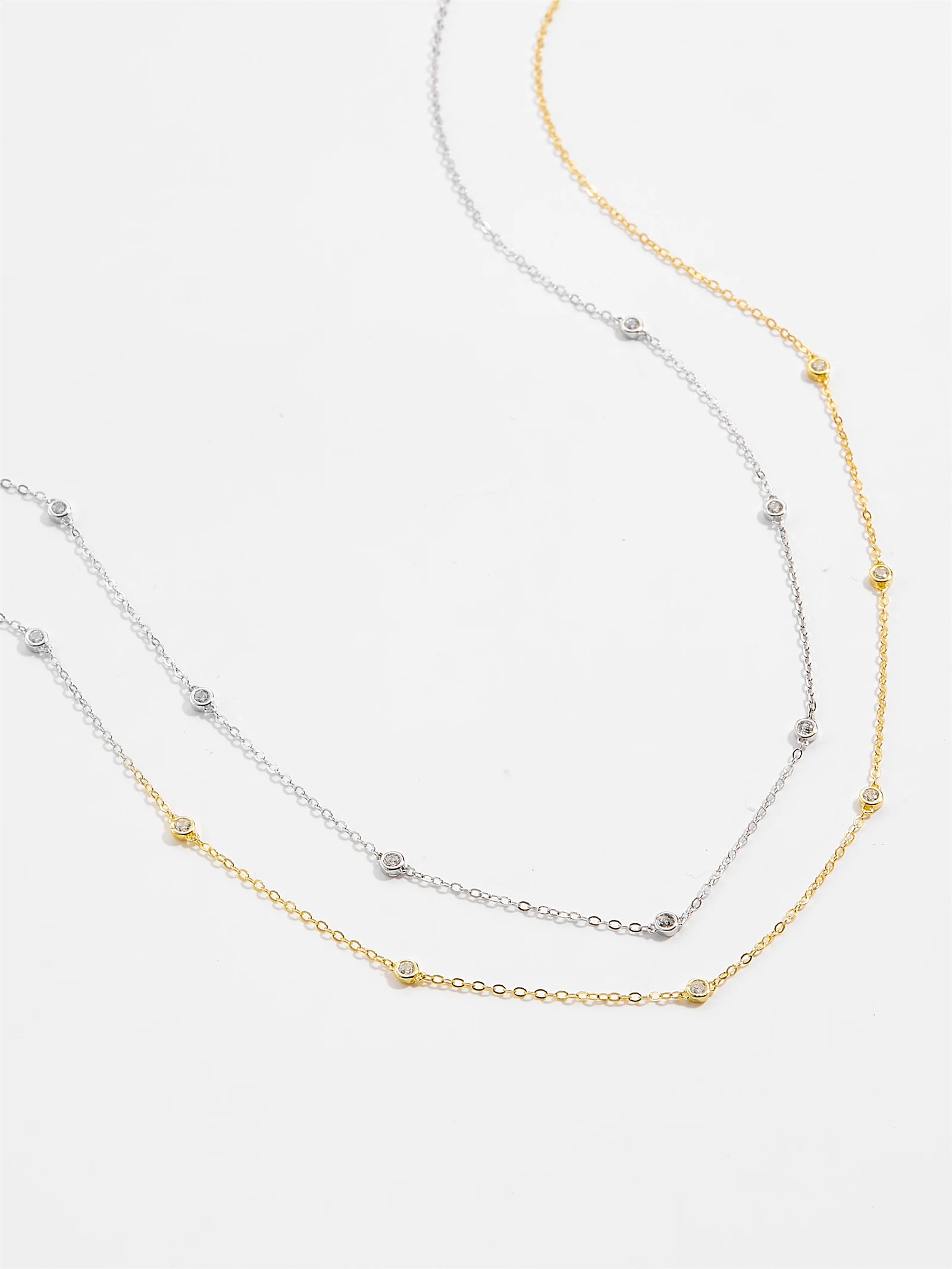 DPLAOPA 925 Sterling Silber zierliche Zirkon CZ Charm Halsband Halskette lange Kette Luxus edlen Schmuck 2022 Hochzeit Kristall Juwelen