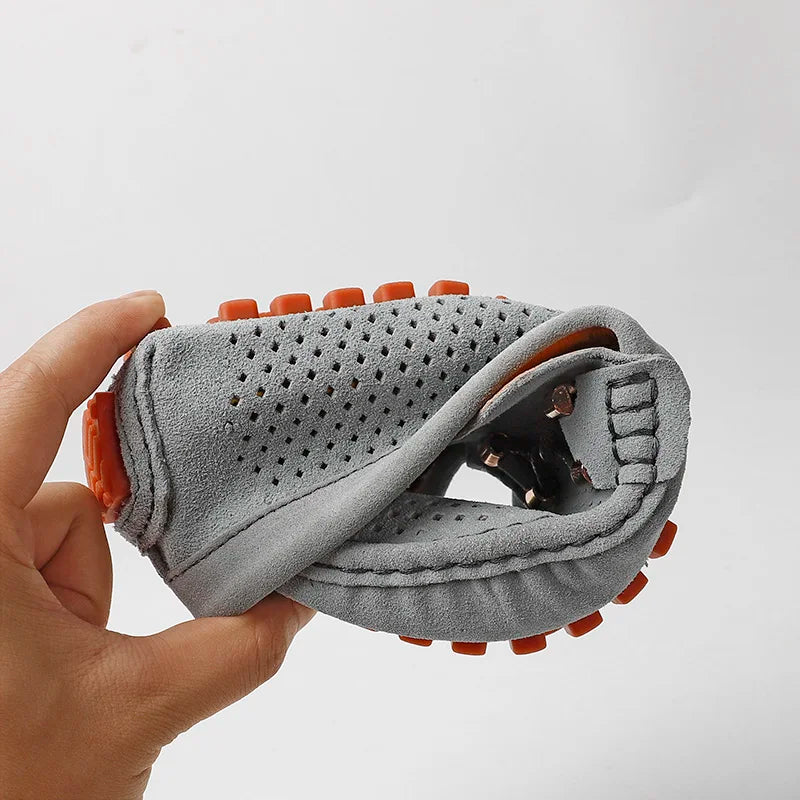 Mode Wildleder Herren Freizeitschuhe Echtes Leder Mann Loafer Slip on Flats Leichte Herren Fahrschuhe Faule Schuhe Mokassins