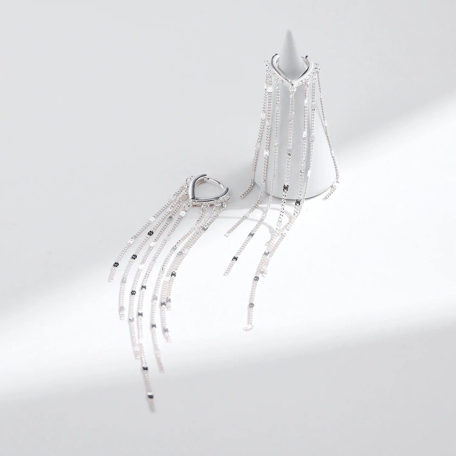 MODIAN Creolen aus 925er-Sterlingsilber, funkelnde lange Quaste, trendige Party-Luxus-Schnalle-Ohrringe für Frauen, edler Schmuck, Geschenke