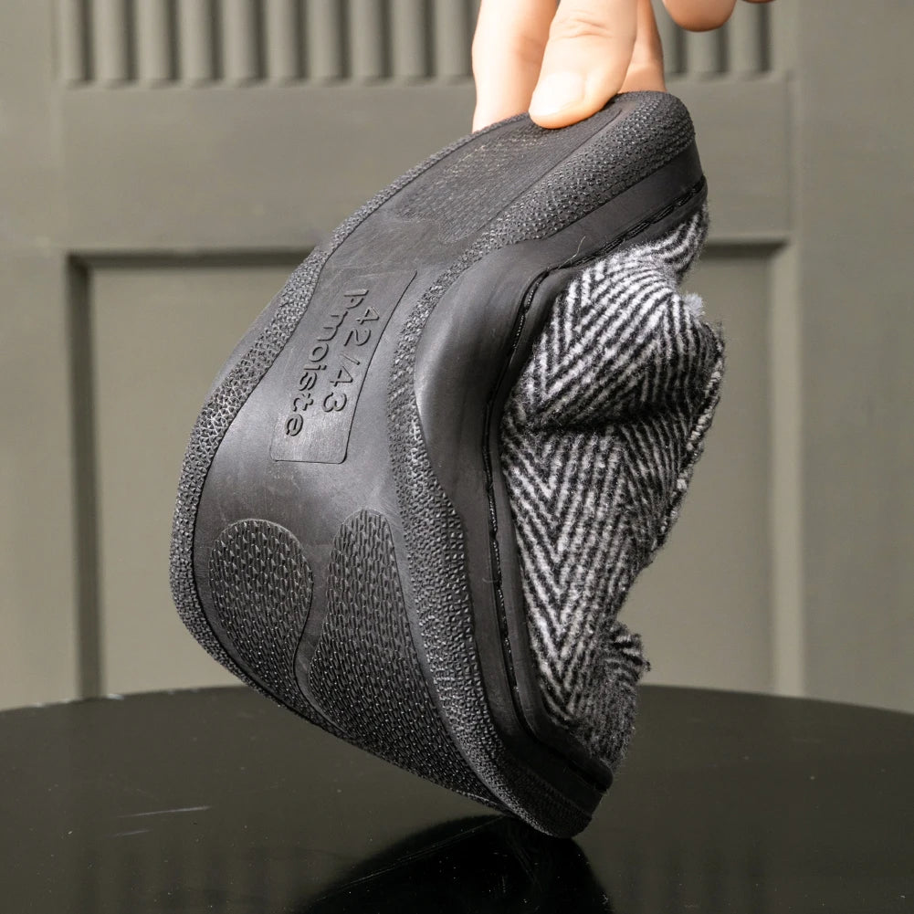 Luxus Herren-Wollhausschuhe Rutschfest