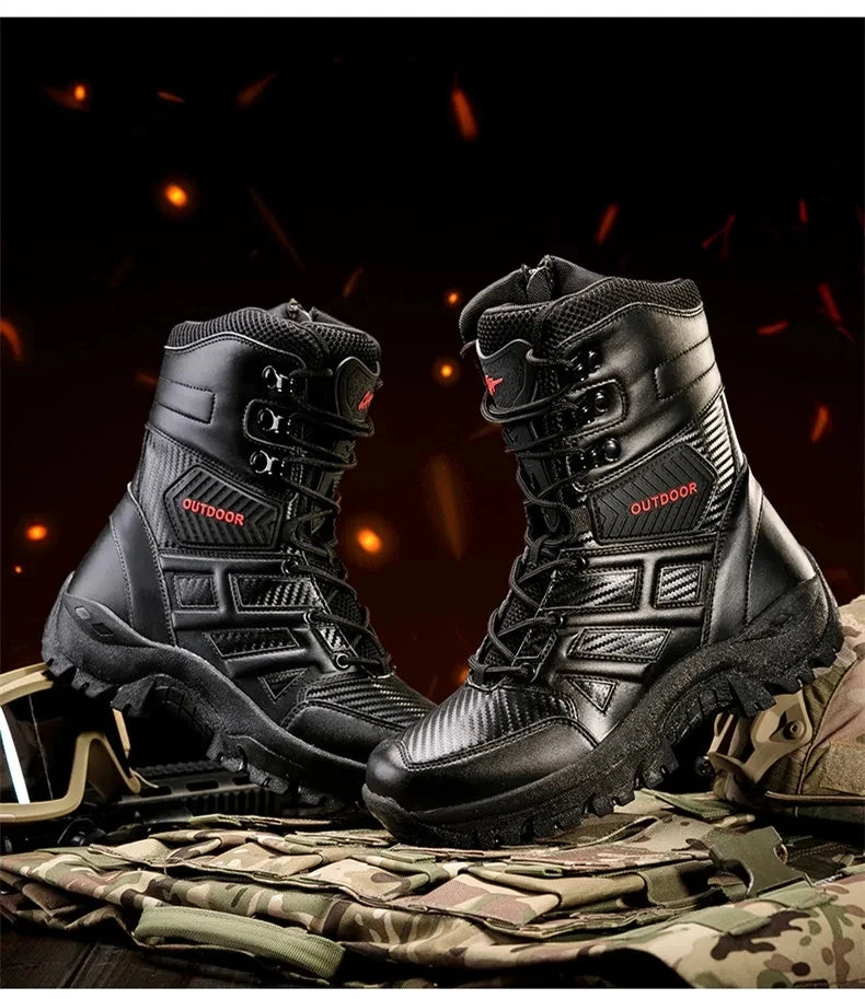 Hochwertige Leder-Combat-Stiefel für Männer