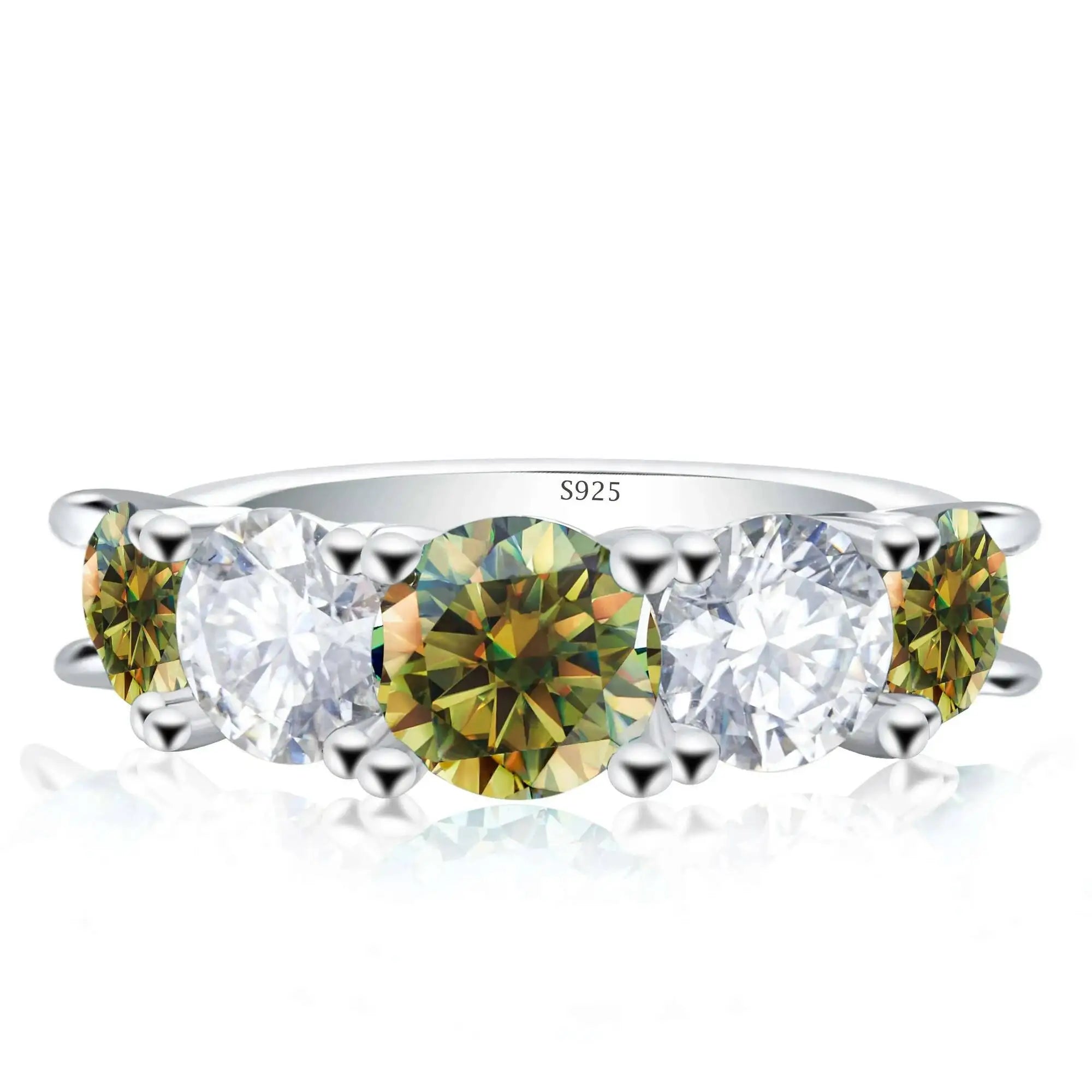 Luxus Moissanit-Ring Damen – 925er Silber