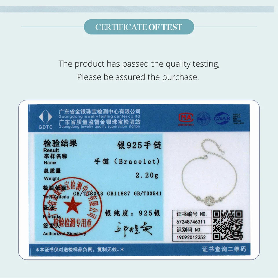 WOSTU Baum des Lebens Kettenglied-Armbänder Ohrstecker für Frauen 925 Sterling Silber AAA Zirkon Armband Familie Schmuckset Geschenk