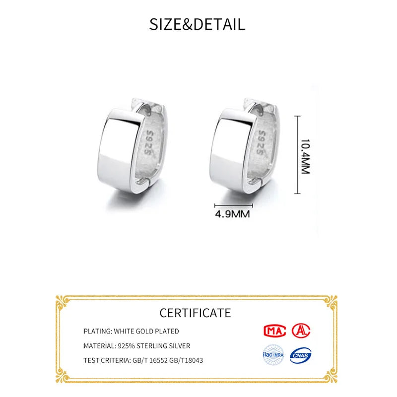 INZATT Echt 925 Sterling Silber 18K Geometrische Runde Hoop Ohrringe Für Mode Frauen Klassischen Feinen Schmuck Minimalistischen Zubehör