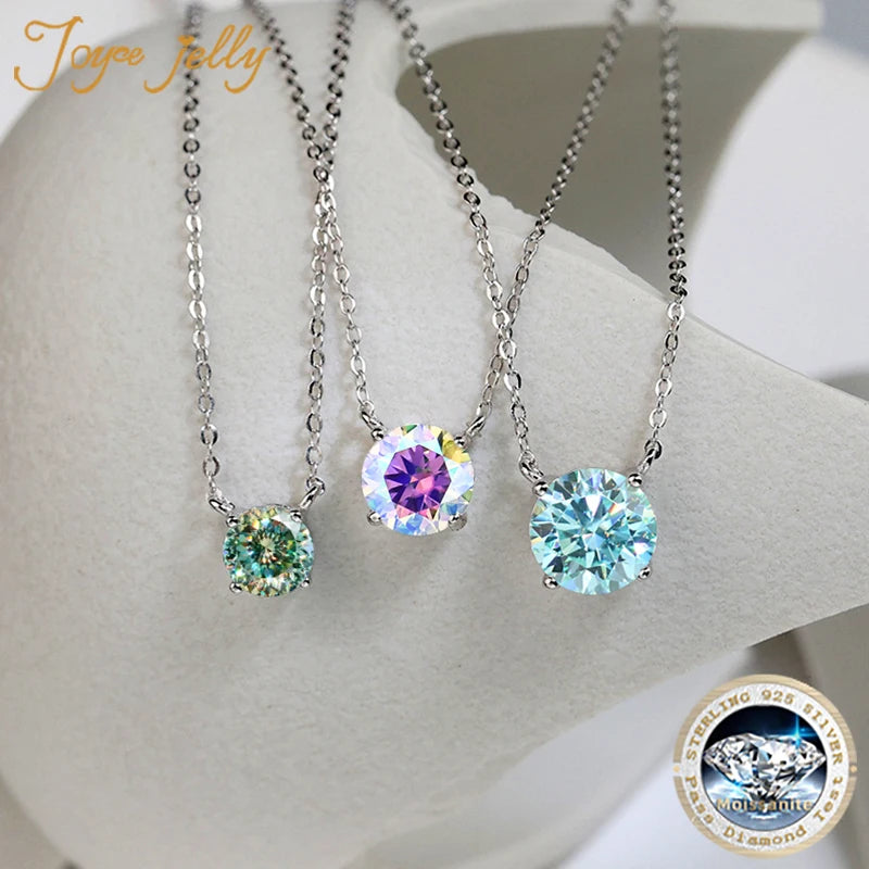 Joyce Kelly 1/2/3/5 Karat Moissanit-Halskette für Damen, 925er Sterlingsilber, Hochzeit, Brautschmuck, edler Schmuck für Damen