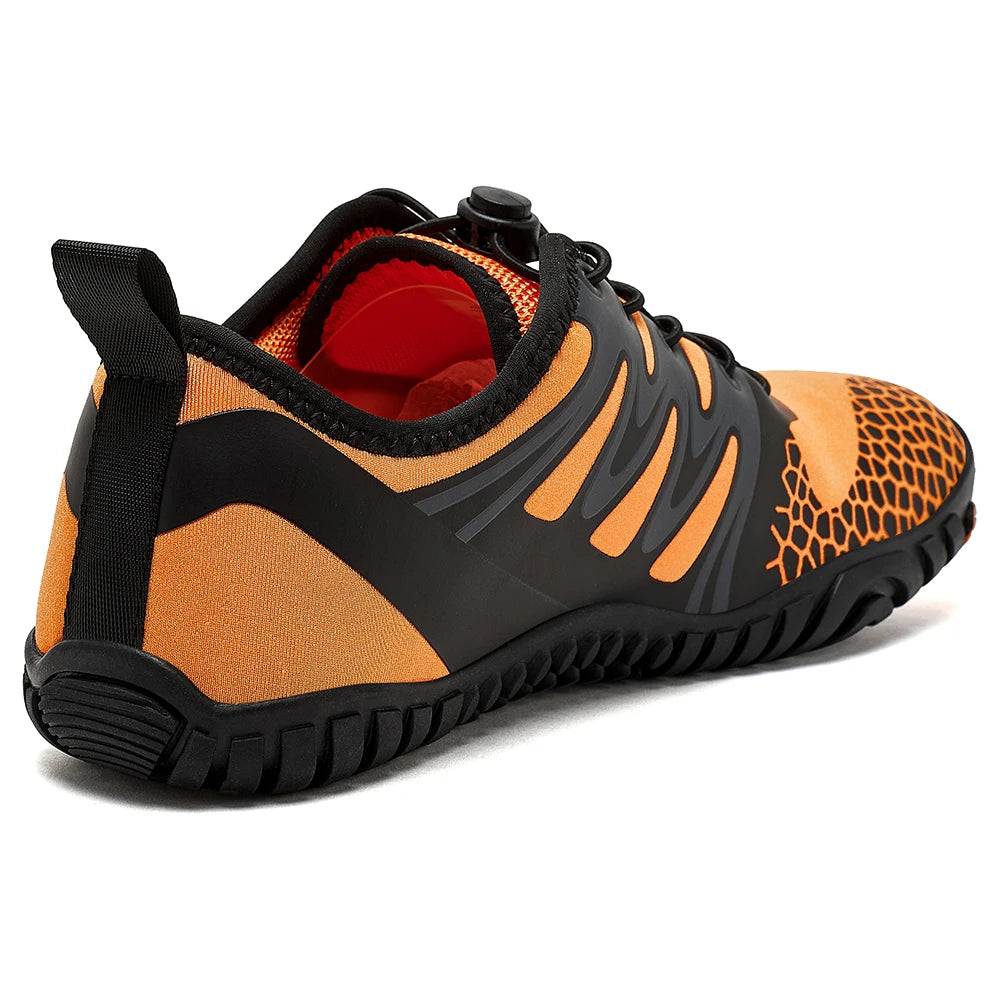 HOBIBEAR Barfußschuhe mit breiter Zehenpartie für Unisex, Kunstleder, Outdoor-Walking-Sneaker, Zero Drop, minimalistische Schuhe mit elastischem Band