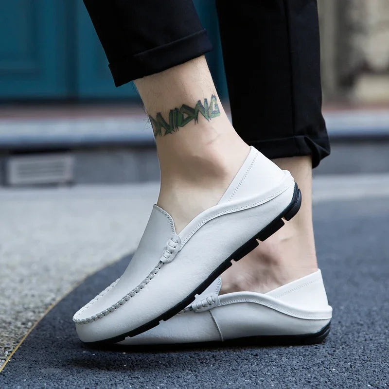 Männer Schuhe Casual Echtes Leder Herren Loafer Mokassins Designer Slip auf Boot Schuhe Hohe Qualität Chaussure Homme Plus Größe 37-47