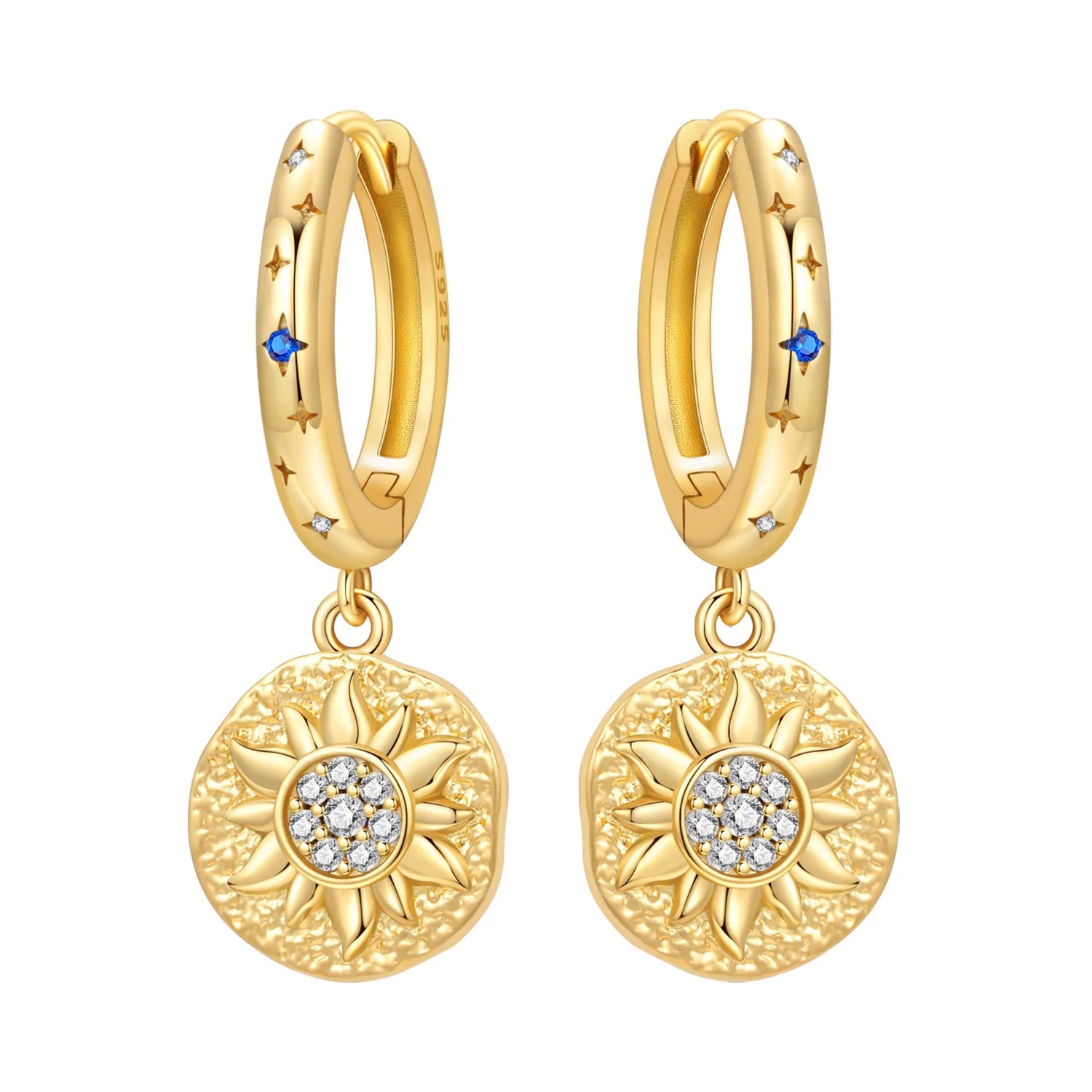 Ohrringe aus 925er-Sterlingsilber, geheimnisvoller Stern, Mond, Schmuck, vielseitige Creolen für Frauen, Schmuck, Geburtstagsfeier, feine Geschenke