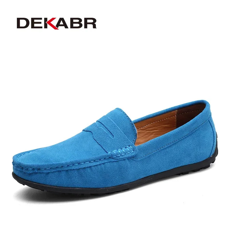 DEKABR Marke Mode Sommer Stil Weiche Slipper Aus Echtem Leder Hohe Qualität Flache Beiläufige Schuhe Atmungsaktive Männer Wohnungen Fahren Schuhe