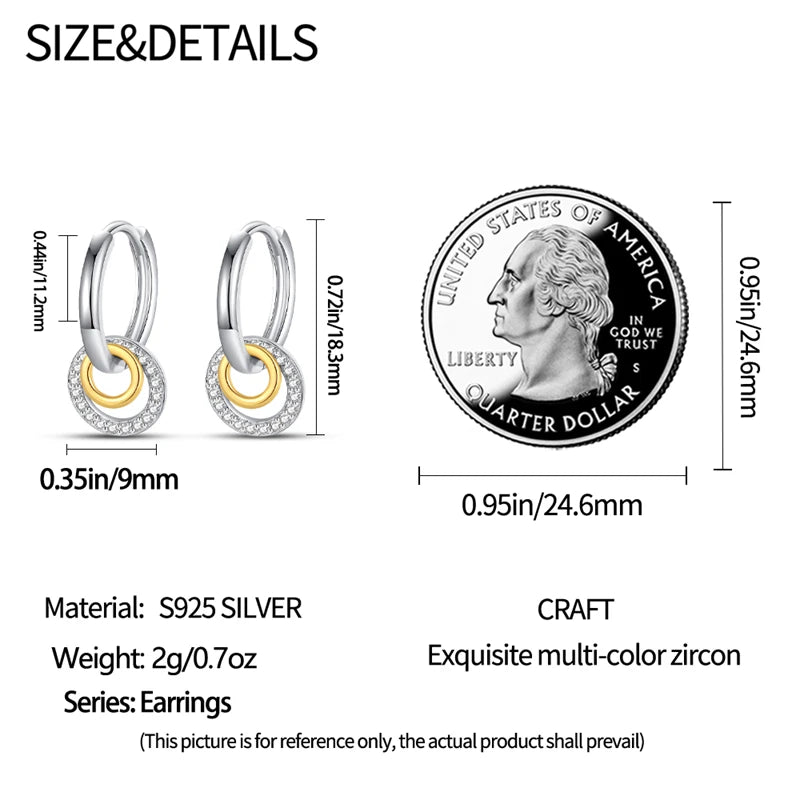 Heißer Verkauf 925 Sterling Silber Klassische Multi Ring Ohrringe Serie Tropfen Ohrringe Für Frauen Party Feines Geschenk Elegante Geburtstag Schmuck