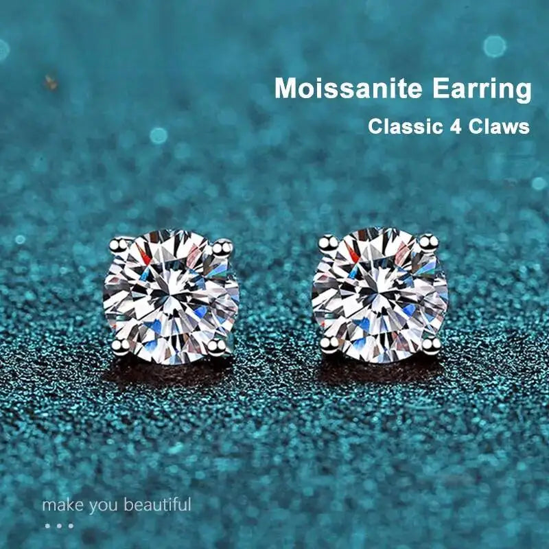 TY 2,0 ct Moissanit Ohrringe Für Frauen Lab Grown Dia Ohr Studs Sterling Sier Edlen Schmuck Geschenk S925 Sterling Silber Ohrringe