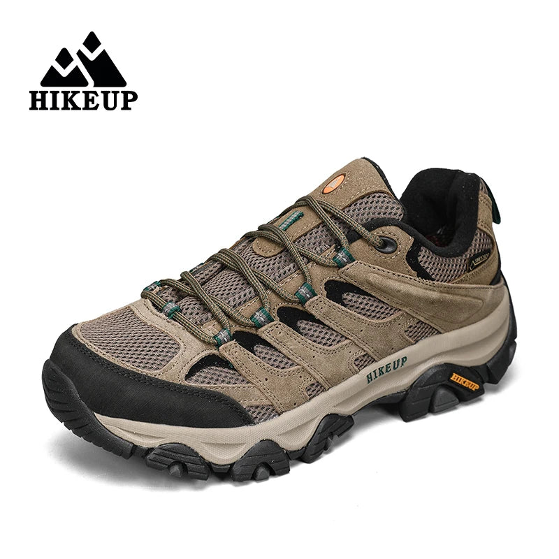 HIKEUP Turnschuhe für Männer Wanderschuhe Leder Trekking Stiefel Frauen Camping Jagd Herren Berg Taktische Stiefeletten Laufen Sneaker