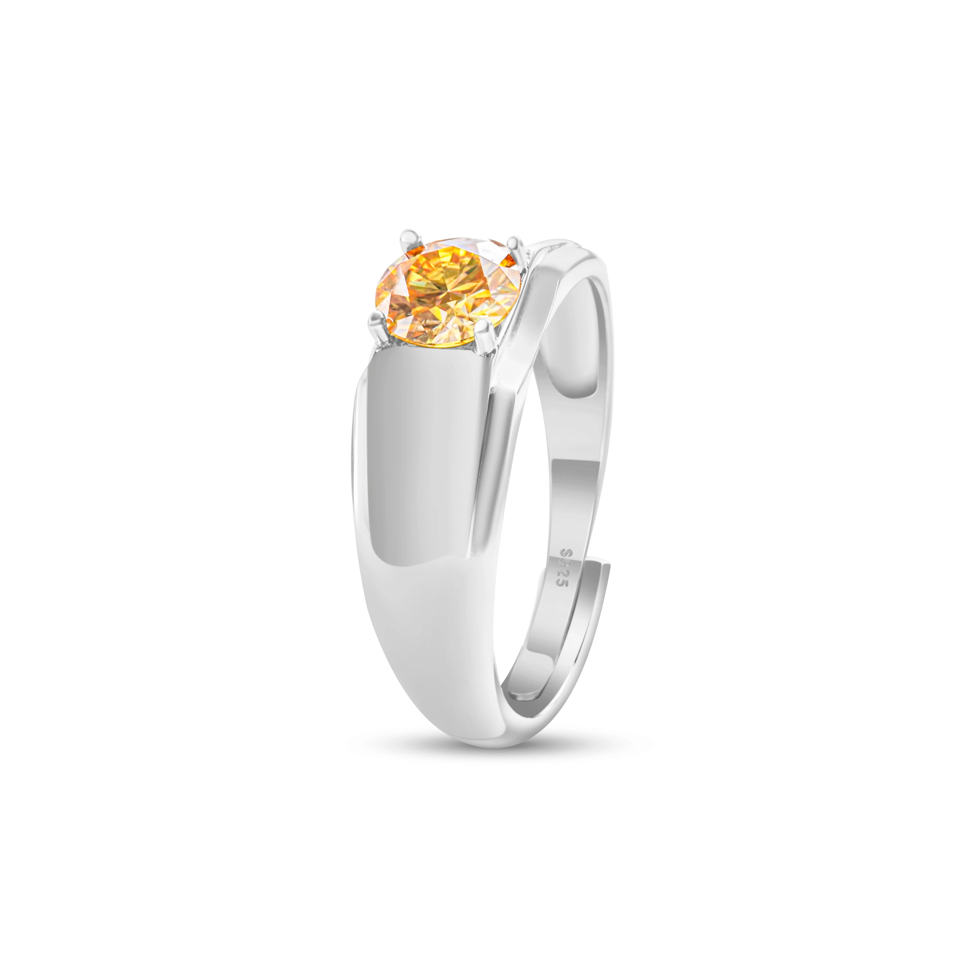 925er Silber-Ring mit 1 Karat Moissanit – Weißgold plattiert für Verlobung & Hochzeit