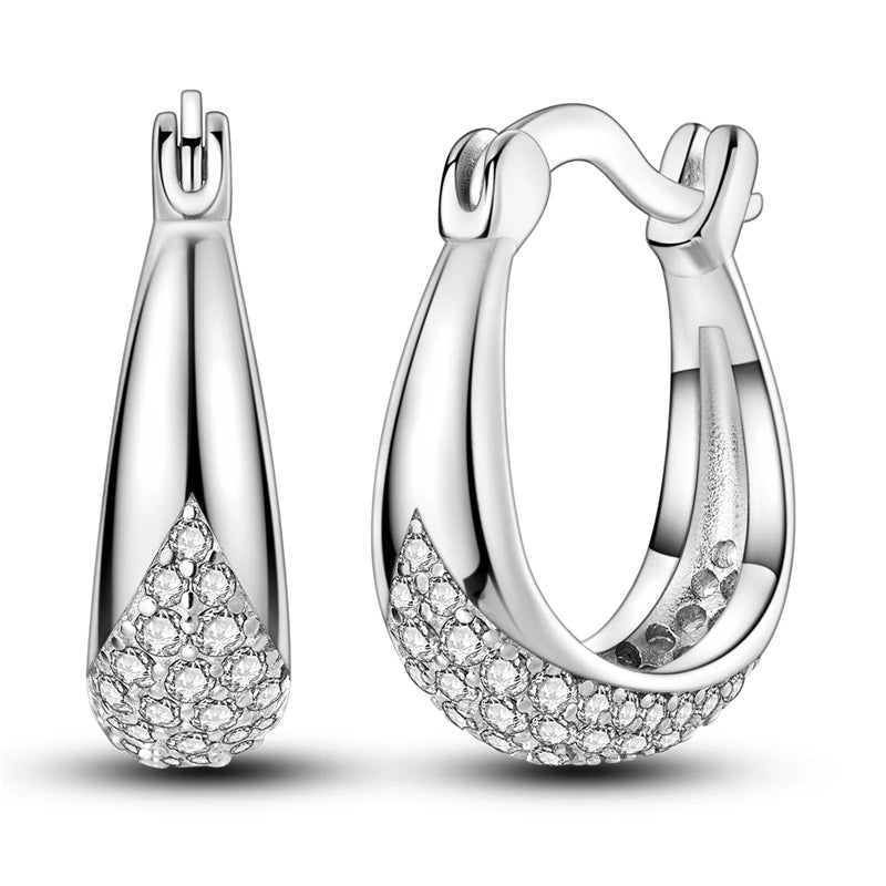 2025 neue 925 Sterling Silber Creolen Blumen Zirkon Tropfen Ohrringe Stud Für Frau Feine Geburtstag Hochzeit Schmuck Geschenke