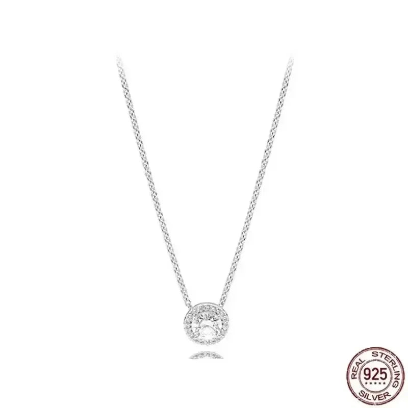Heißer Verkauf 925er Sterlingsilber klassische quadratische herzförmige Schleife Halskette exquisite Luxus Damen Charm Schmuck Festival Geschenke