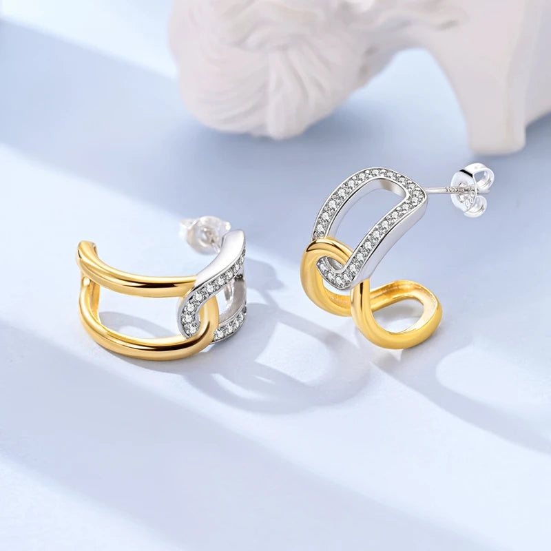 Neue Creolen aus 925er-Sterlingsilber, Gold, Gold, funkelnde Sonne, Mond, Stern, Ohrringe, Ohrstecker, Tropfen für Frauen, Mädchen, Party, edler Schmuck, Geschenk