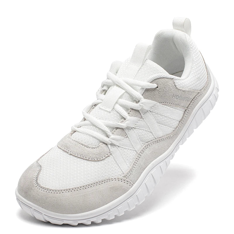 HOBIBEAR Unisex-Sneaker mit breiter Zehenpartie, atmungsaktive Mesh-Wanderschuhe, rutschfeste Schnür-Sneaker