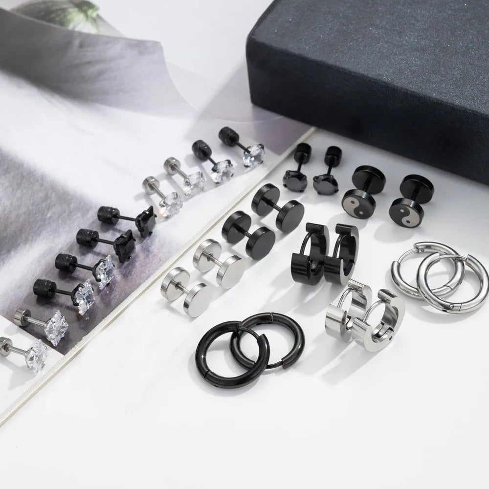 Edelstahl Punk Ohrstecker für Männer Frauen