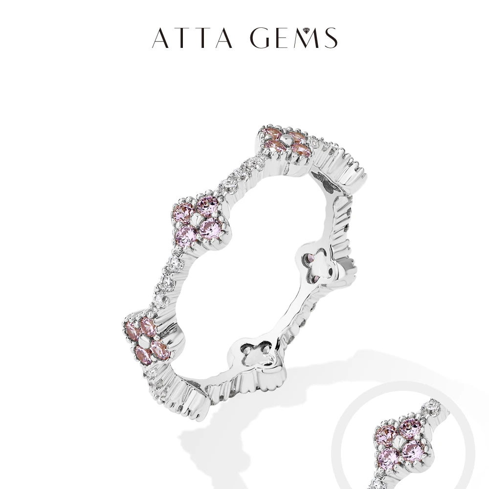 ATTAGEMS Eternity DVVS1 Moissanit-Ring für Damen, 100 % echtes 925er-Sterlingsilber, vergoldet, Hochzeit, Party, Charm, edler Schmuck, neu