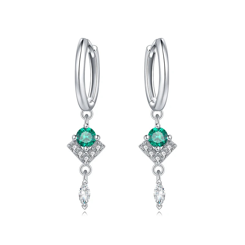 925er-Sterlingsilber, ein Paar farbige Herz-Ohrringe, passend für Original-Charms, Creolen für Frauen und Mädchen, Ohrstecker, edler Schmuck