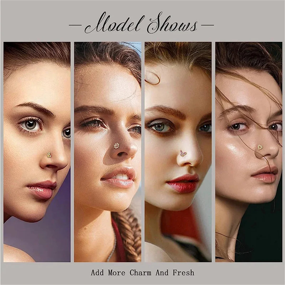 16-teiliges, hypoallergene Nasenstecker-Set aus Edelstahl 20G 316