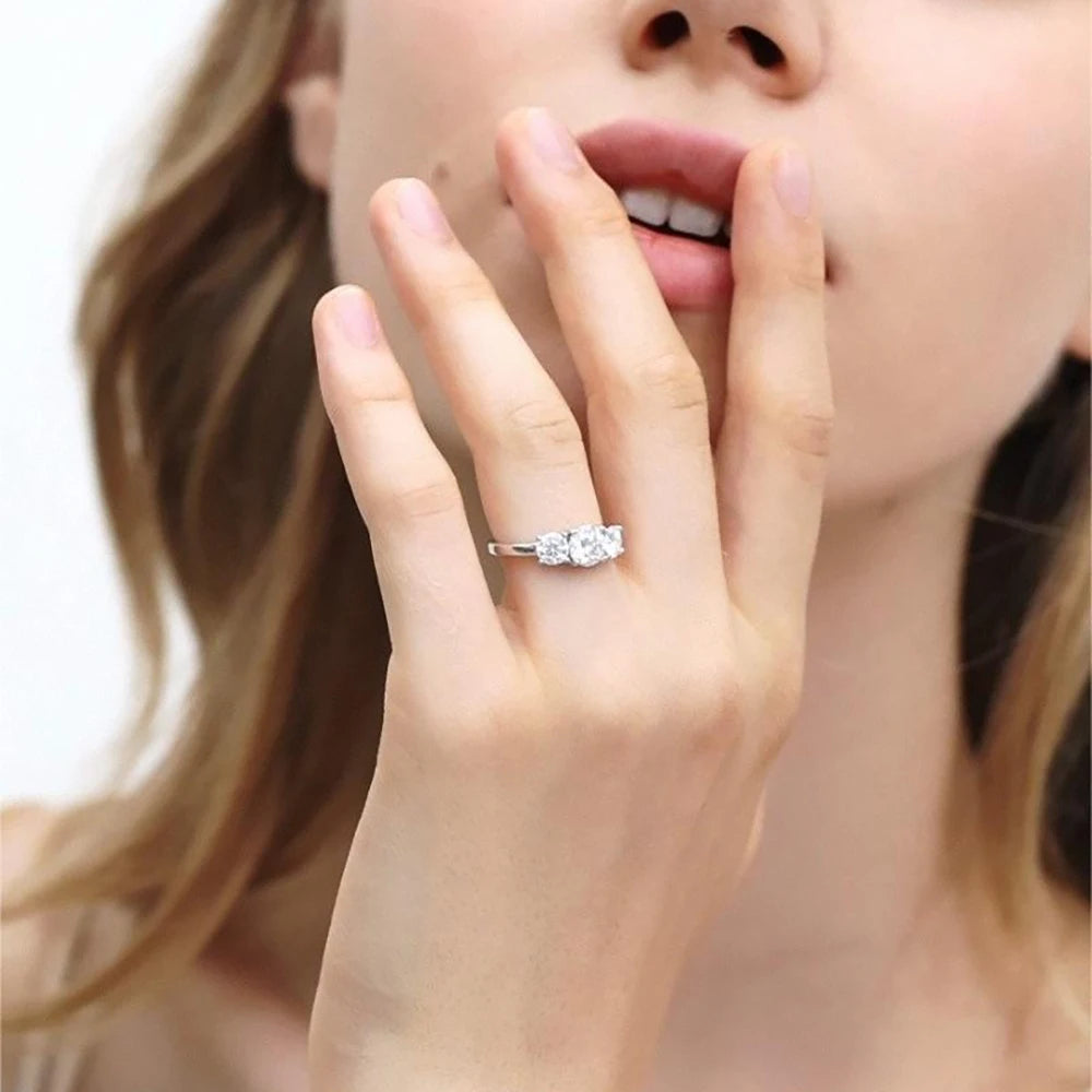 Moissanit Verlobungsring Silber