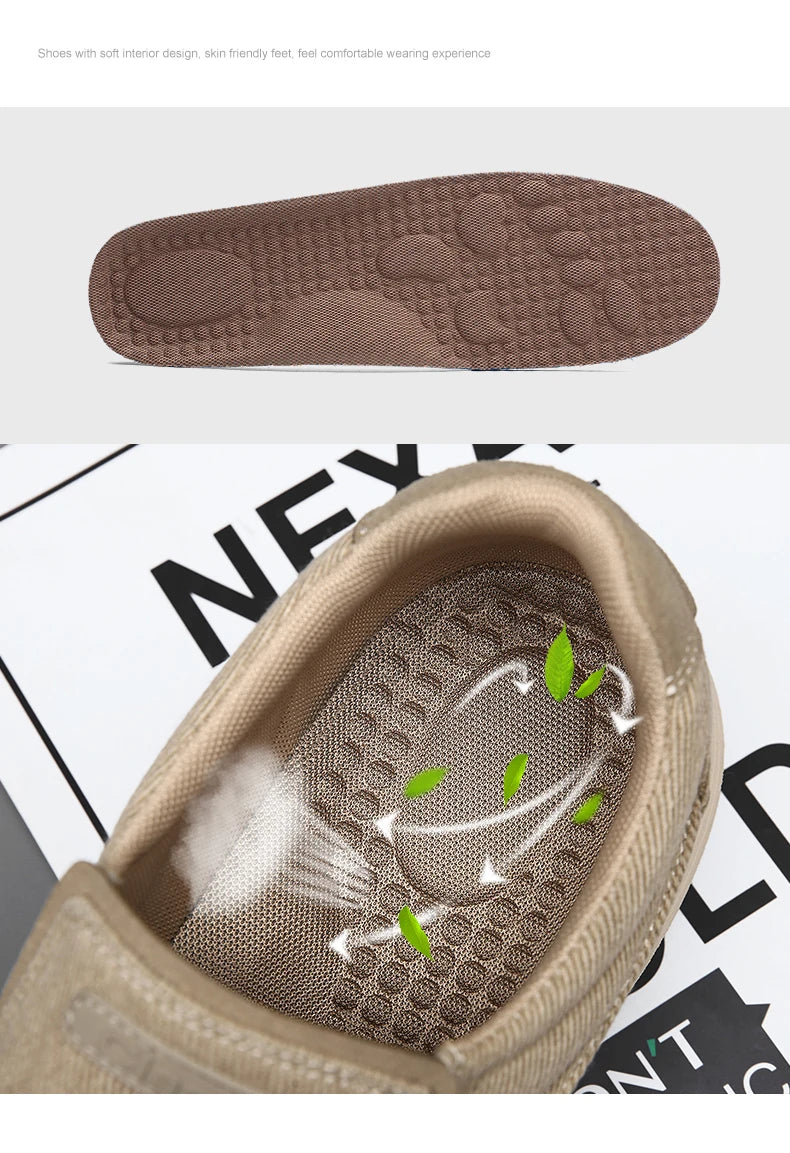 Herren Leinwand Loafers