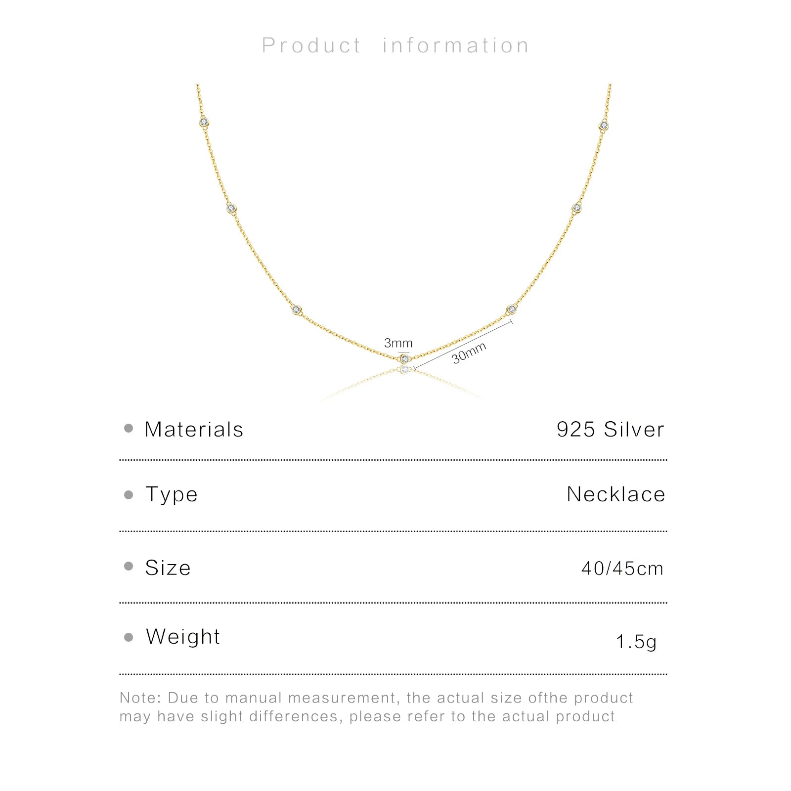 DPLAOPA 925 Sterling Silber zierliche Zirkon CZ Charm Halsband Halskette lange Kette Luxus edlen Schmuck 2022 Hochzeit Kristall Juwelen