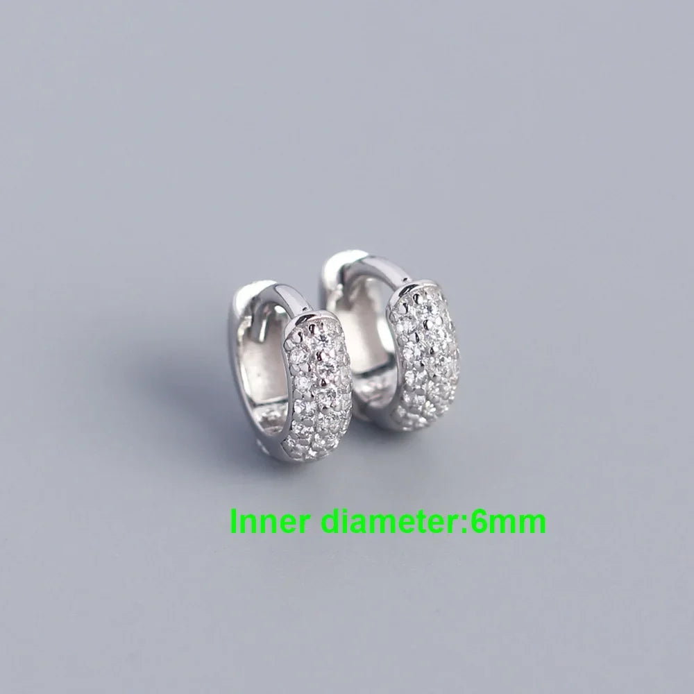 INZATT Echt 925 Sterling Silber 18 Karat Gold Voller Zirkon Runde Creolen für Frauen OL Edlen Schmuck Licht Luxus zubehör
