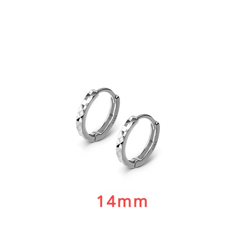 INZATT Echt 925 Sterling Silber 10/12/14 MM 18 K Runde Huggies Creolen Für Frauen Klassische feine Schmuck 2024 Trendy Sommer