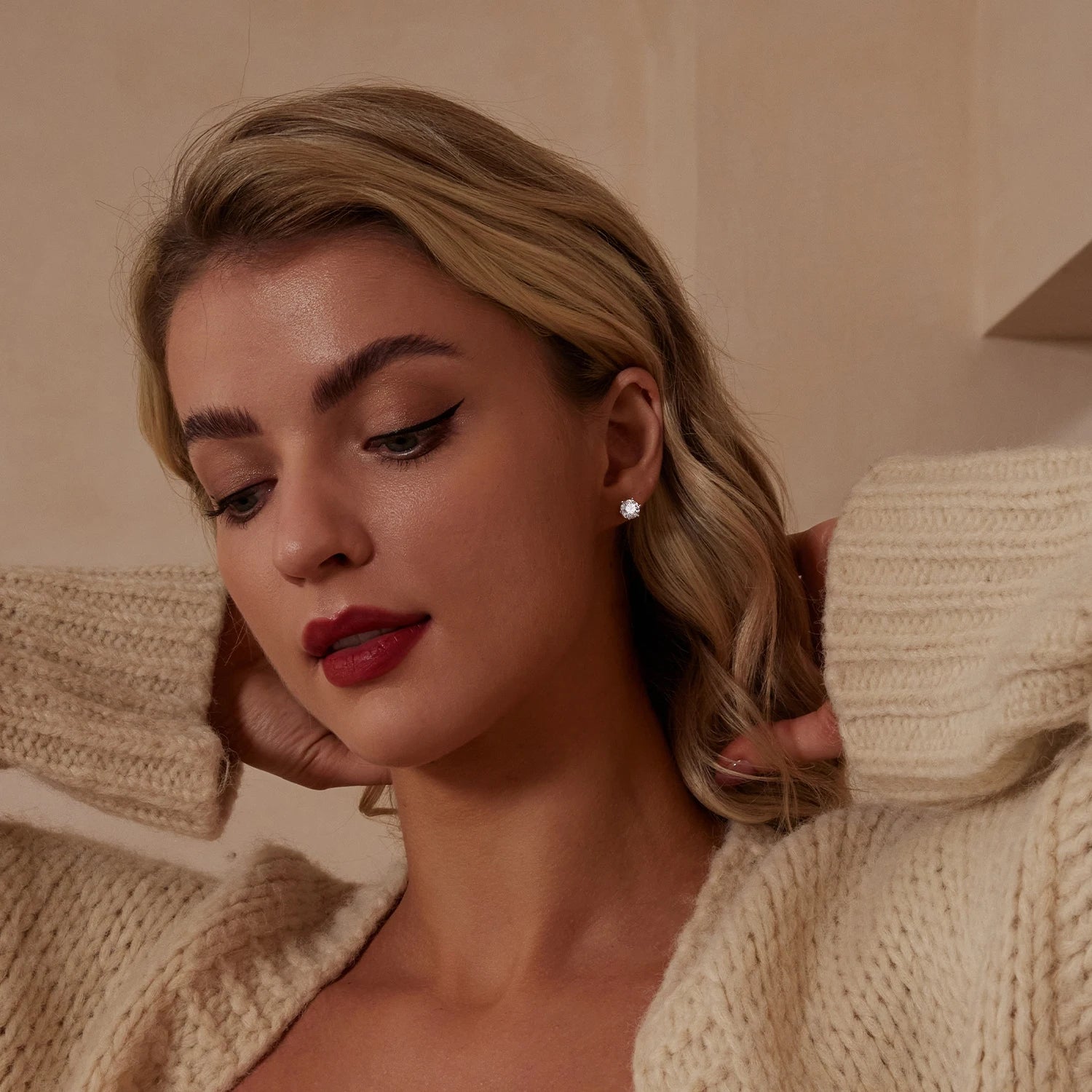 Silber Moissanit Ohrstecker