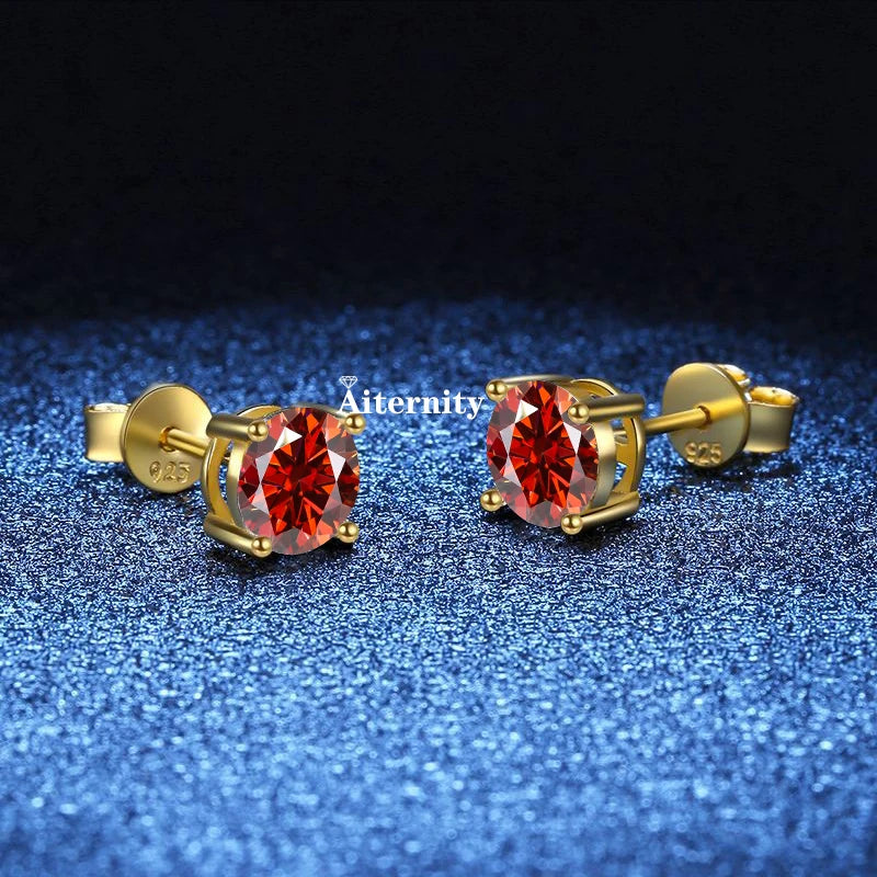 18K vergoldete Ohrringe S925 Sterling Silber D Farbe VVS1 Zirkon Ohrstecker für Frauen wie glänzend wie Diamant-Hochzeitsschmuck