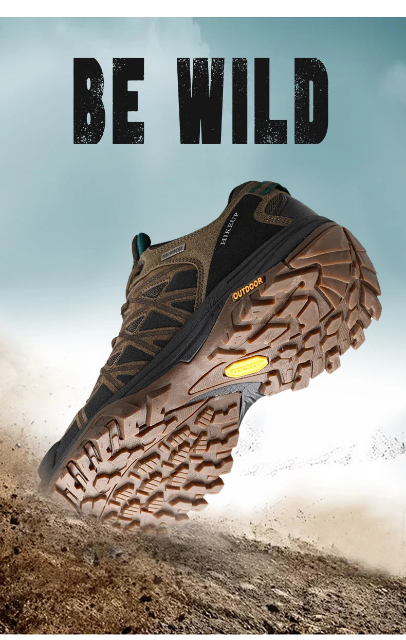 HIKEUP Modische Outdoor-Schuhe, Wandern, Herren, Sport, lässig, Bergtrekking-Stiefel, Camping-Sneaker für Herren, rutschfest, verschleißfest