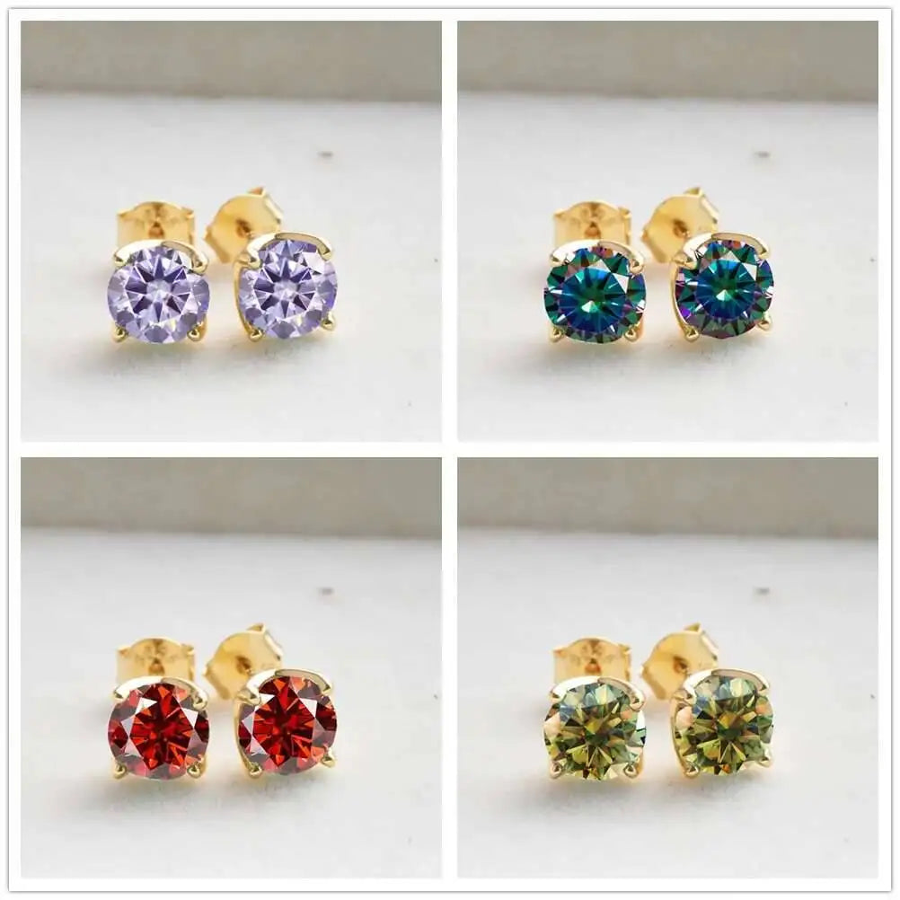 Vvs d Farbe Moissan ite Ohrring Sterling versilbert 18 Karat Gold Ohr stecker für Frauen Hochzeit mit schwarzen Karte Diamant Test