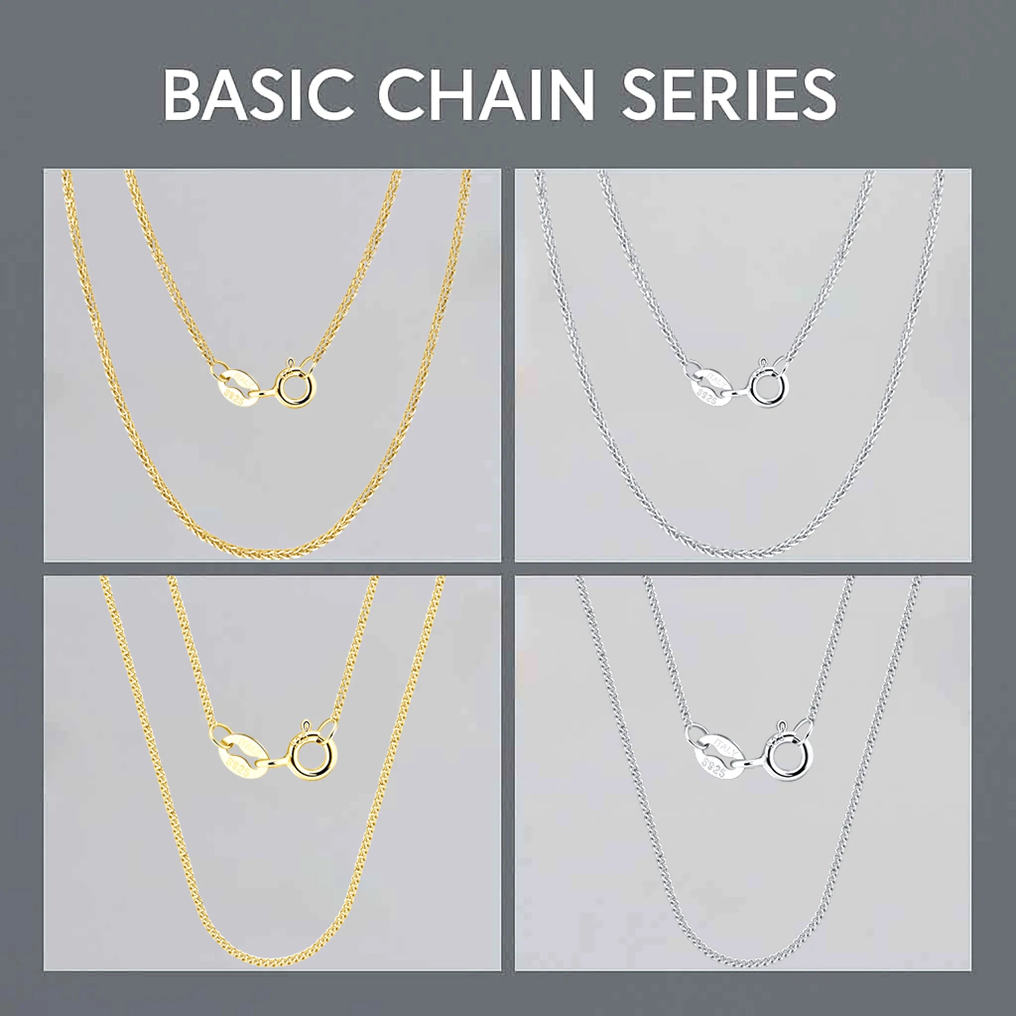 Effie Queen 100 % 925 Sterling Silber italienische 1,2 mm Chopin-Kette für Damen, modisch, 40–60 cm, Basic-Halskette, Schmuck SC53