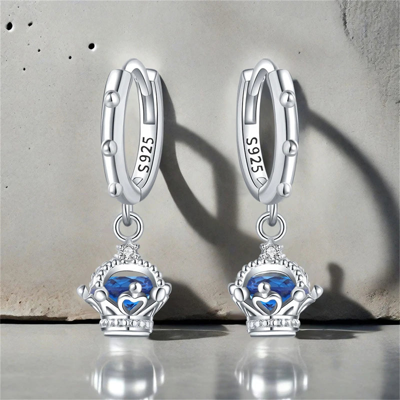 925er-Sterlingsilber, ein Paar farbige Herz-Ohrringe, passend für Original-Charms, Creolen für Frauen und Mädchen, Ohrstecker, edler Schmuck