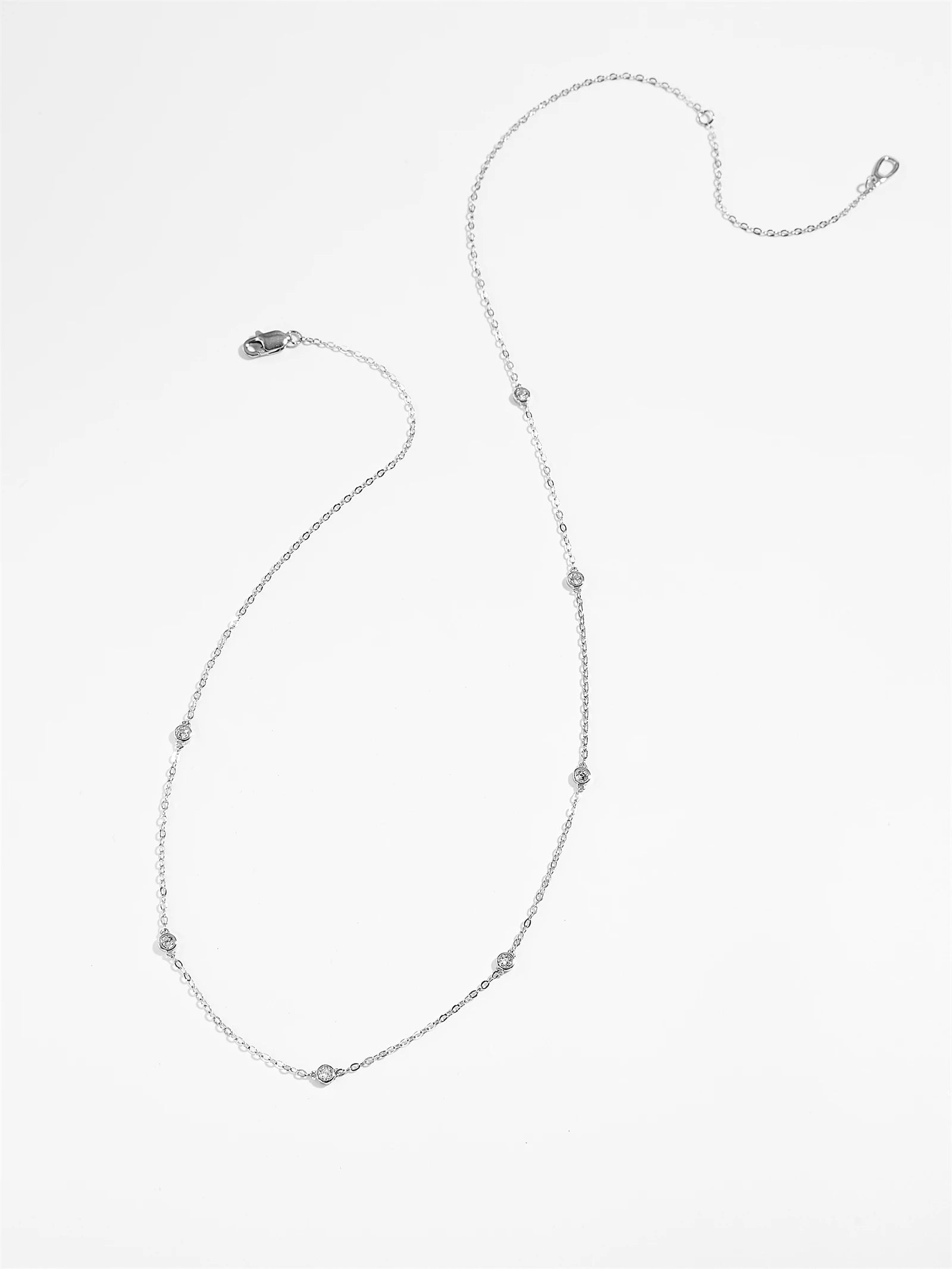 DPLAOPA 925 Sterling Silber zierliche Zirkon CZ Charm Halsband Halskette lange Kette Luxus edlen Schmuck 2022 Hochzeit Kristall Juwelen