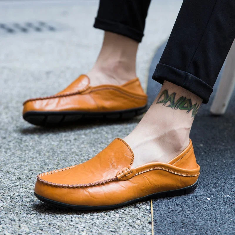 Männer Schuhe Casual Echtes Leder Herren Loafer Mokassins Designer Slip auf Boot Schuhe Hohe Qualität Chaussure Homme Plus Größe 37-47
