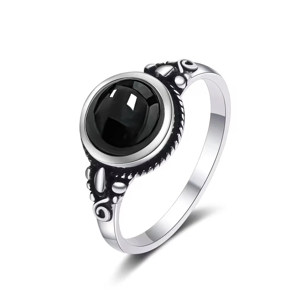 925 Silber Mondstein-Ring Herren